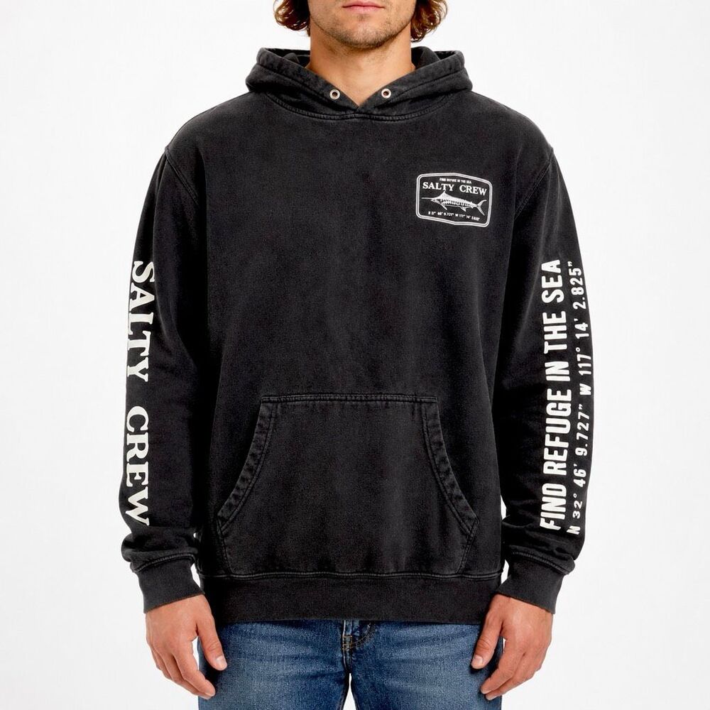 Salty Crew Find Refuge in the Sea Black Graphic Hoodie Men’s 2XL